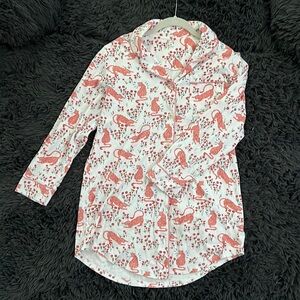 Roller Rabbit polo pajama dress, pink cheetah with red tulips, 1 of a kind item